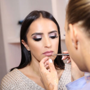 Blogger Sarah Lindner of The House of Sequins makeup application at truth and beauty spa