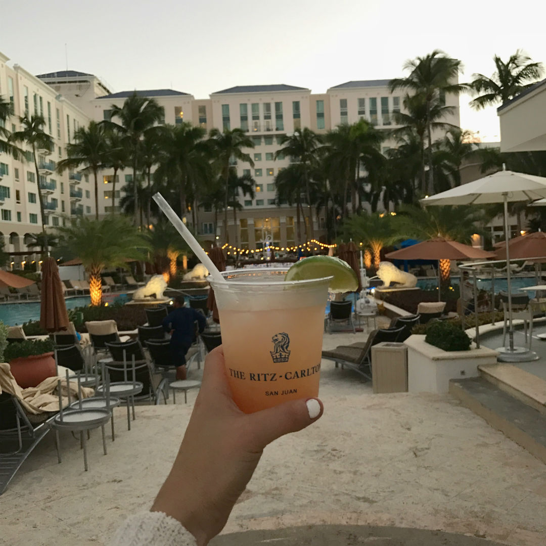 Blogger Sarah Lindner from The House of Sequins staying at the Ritz Carlton in San Juan Puerto Rico