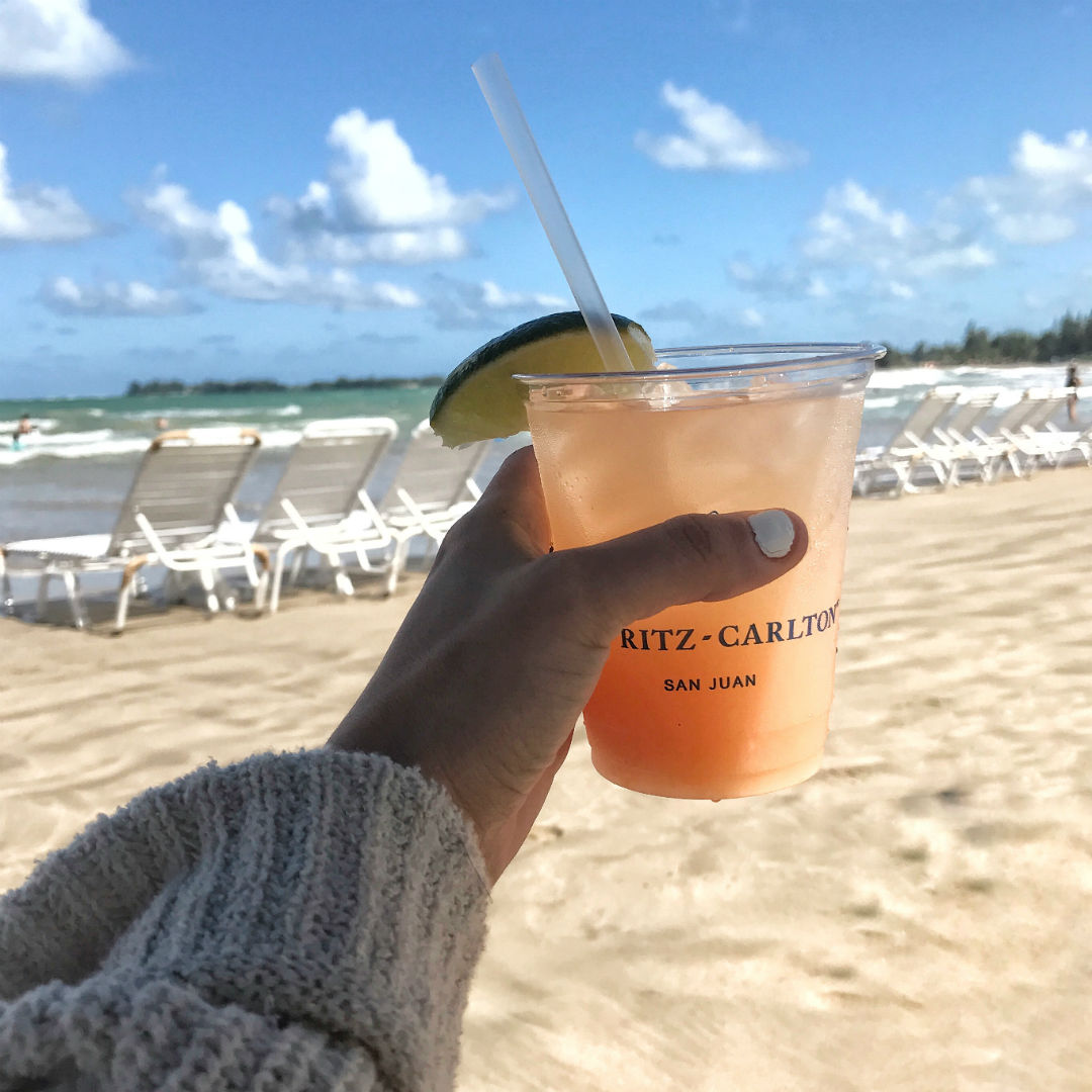 Blogger Sarah Lindner from The House of Sequins meal review of Ocean Bar & Grill at the Ritz Carlton in San Juan Puerto Rico