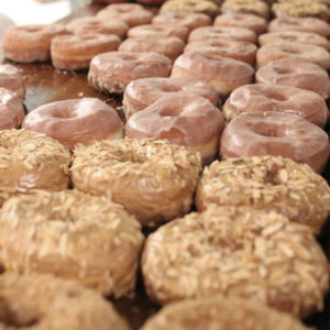 Blogger Sarah Lindner of The House of Sequins at Brooklyn Smorgasburg food reviews. donuts