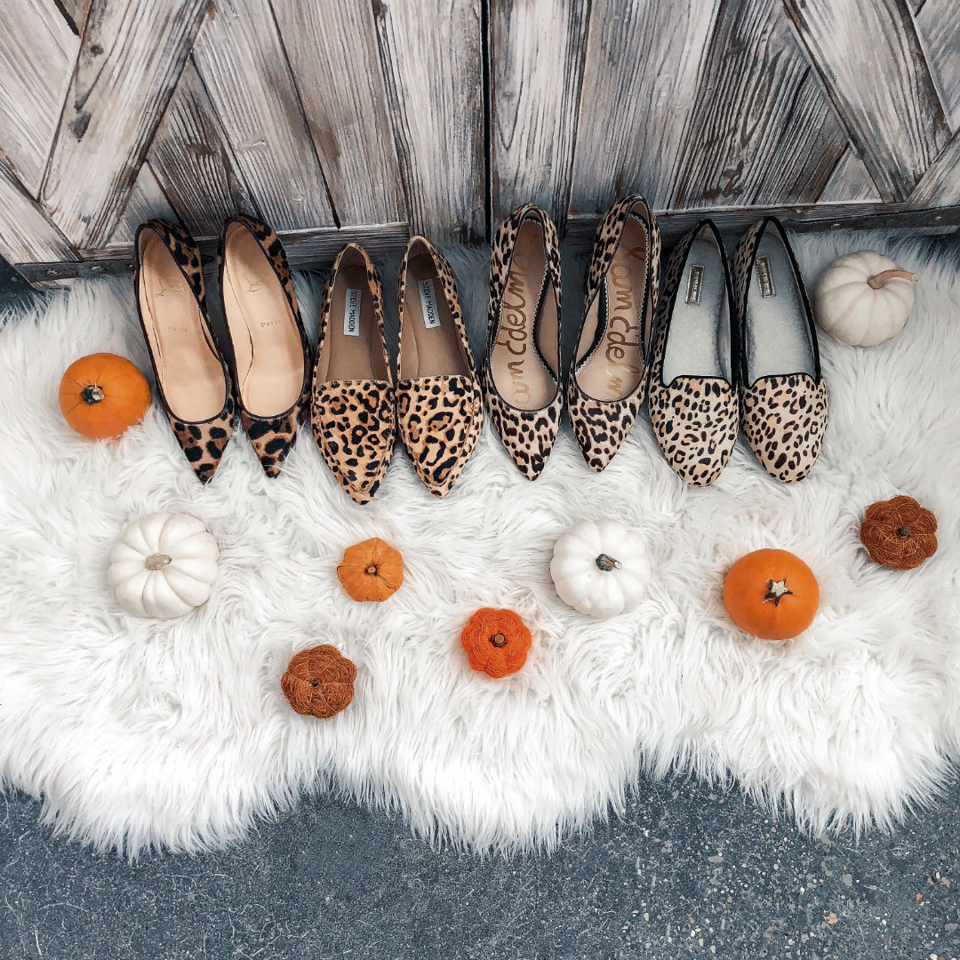 Blogger Sarah Lindner of The House of Sequins favorite leopard heels and flats for fall