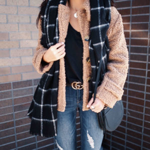 Blogger Sarah Lindner of The House of Sequins wearing Free People So Soft Peacoat, Vince Camuto Finchie Booties, The perfect camel peacoat for winter.