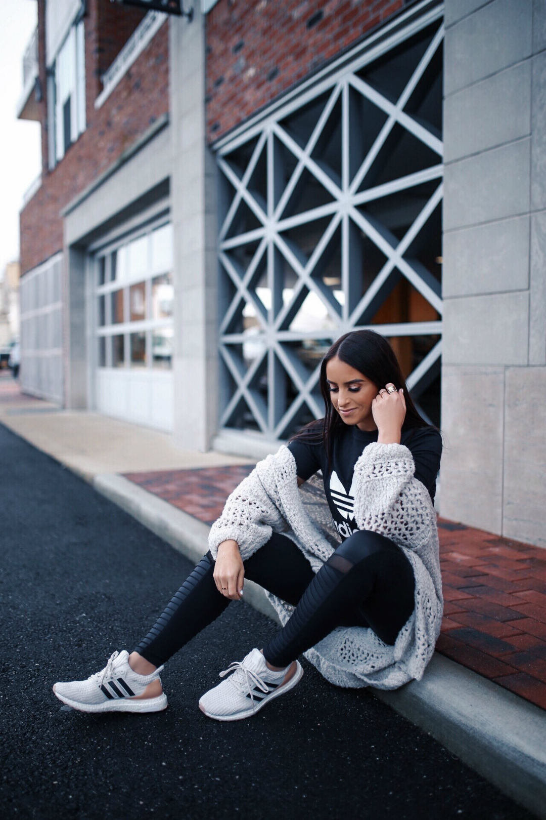 Blogger Sarah Lindner of The House of Sequins wearing Adidas Ultraboost 4.0 Running Shoes from Finish Line. Best running sneakers for the New Year.