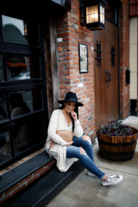 Blogger, Sarah Lindner of The House Of Sequins wearing shoes from Nordstroms