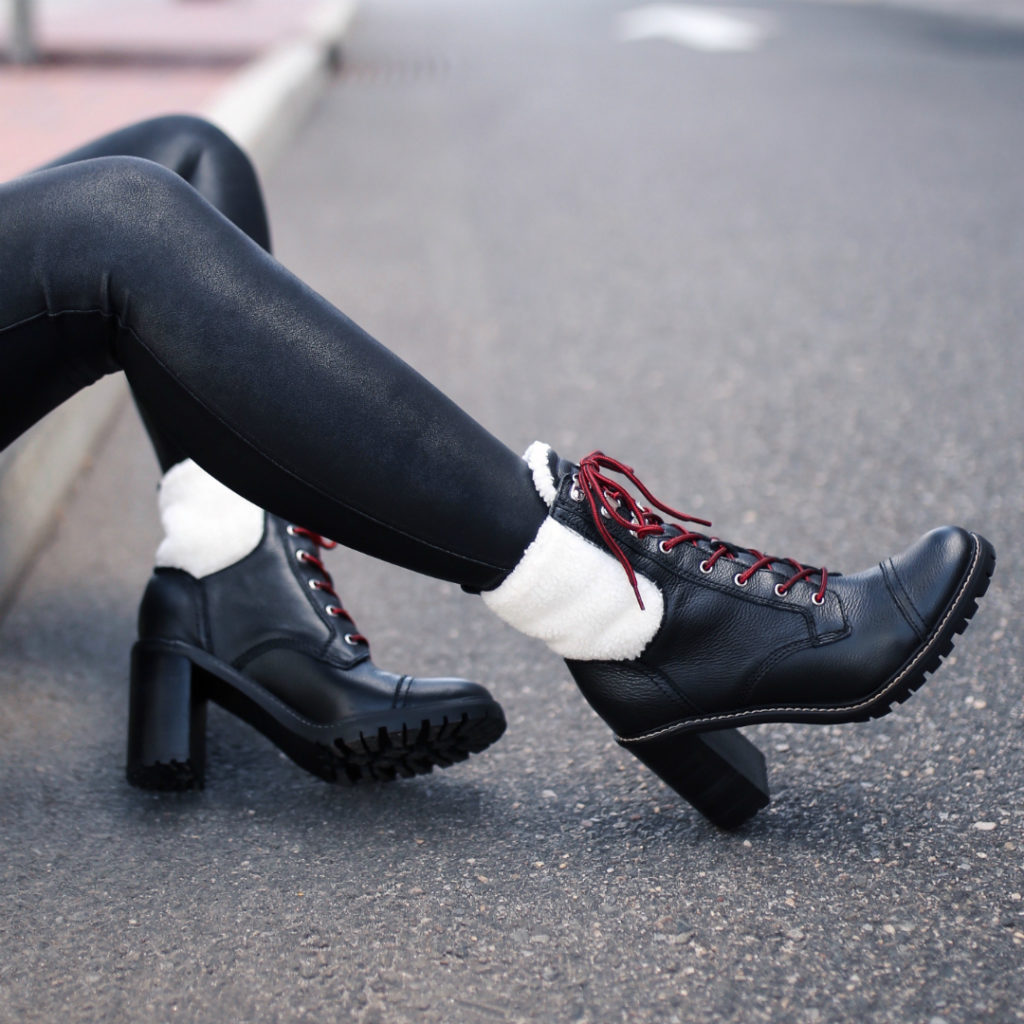 Blogger Sarah Lindner of House of Sequins wearing Nine West Phaedra booties