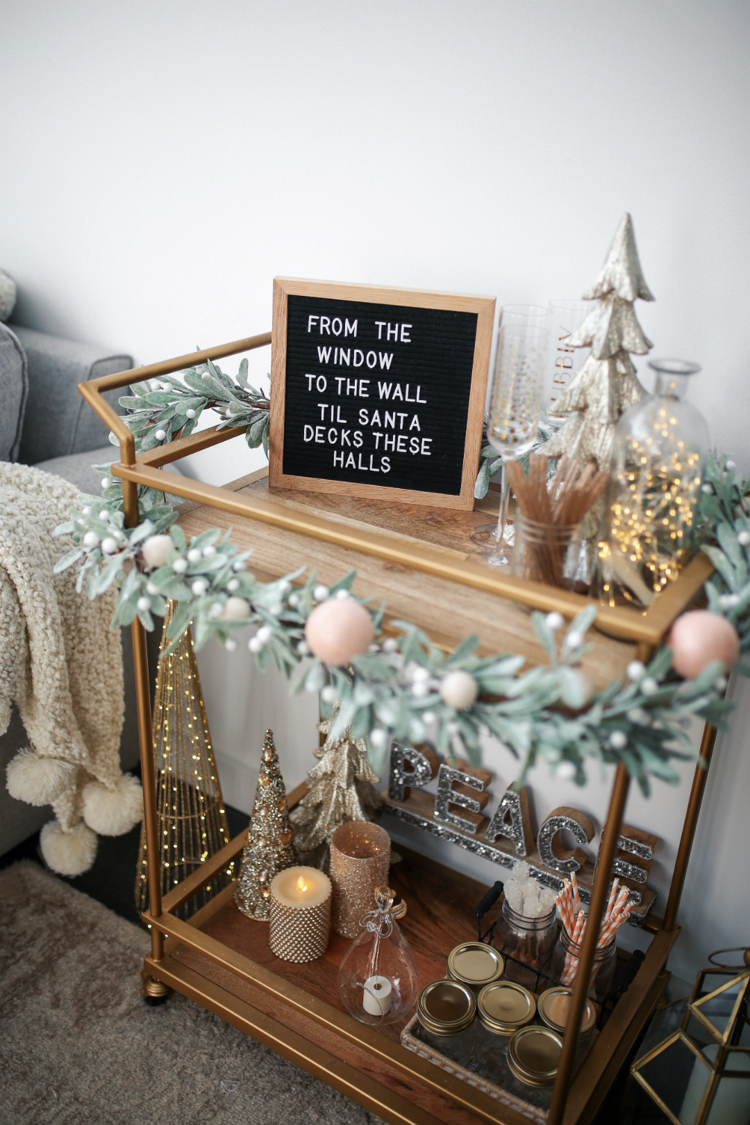 Blogger Sarah Lindner from House of Sequins styling the holiday car cart from Target