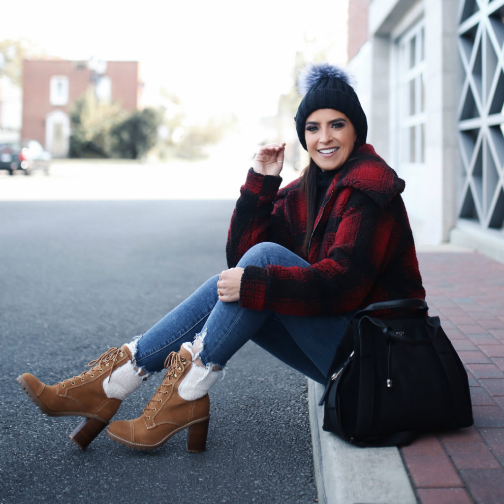 Blogger Sarah Linder of House of Sequins wearing Nine West Phaedra Casual Booties