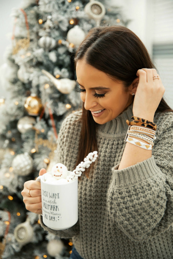 Blogger Sarah Lindner of House of Sequins wearing Victoria Emerson boho cuff wrap bracelets