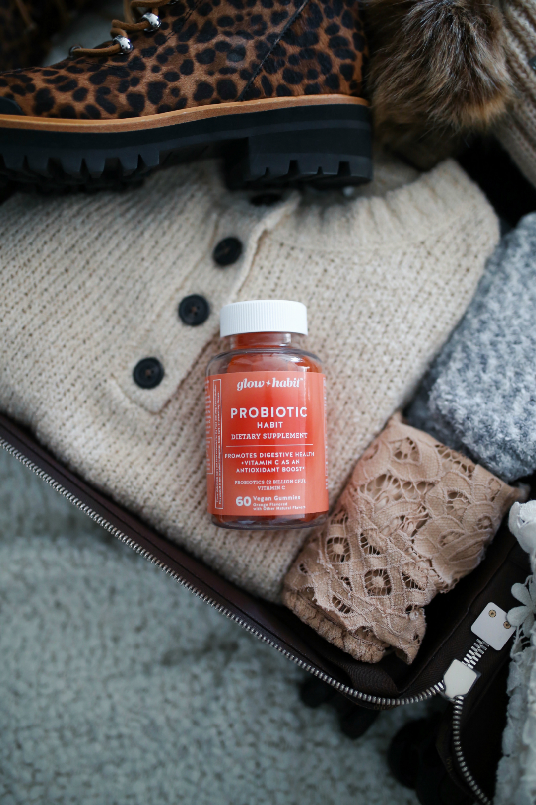 Blogger Sarah Lindner of The House of Sequins featuring Glow Habit Vitamin Gummies from Walmart