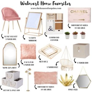 Blogger Sarah Lindner of The house of sequins rounding up home favorites from walmart