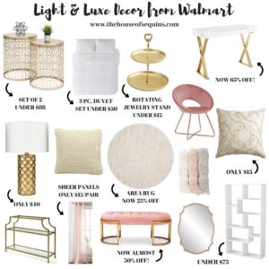 Blogger Sarah Lindner of The House of Sequins Luxe home finds from walmart and amazon