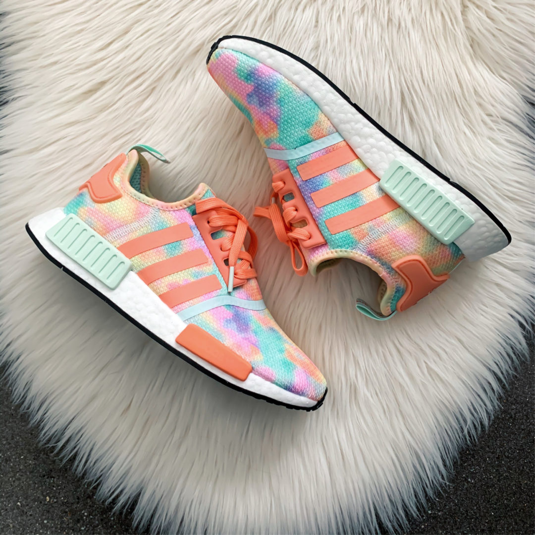 Blogger Sarah Lindner of The House of Sequins sharing Adidas athletic sneakers