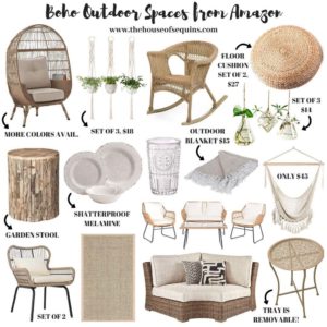Blogger Sarah Lindner of The House of Sequins Boho amazon outdoor patio finds