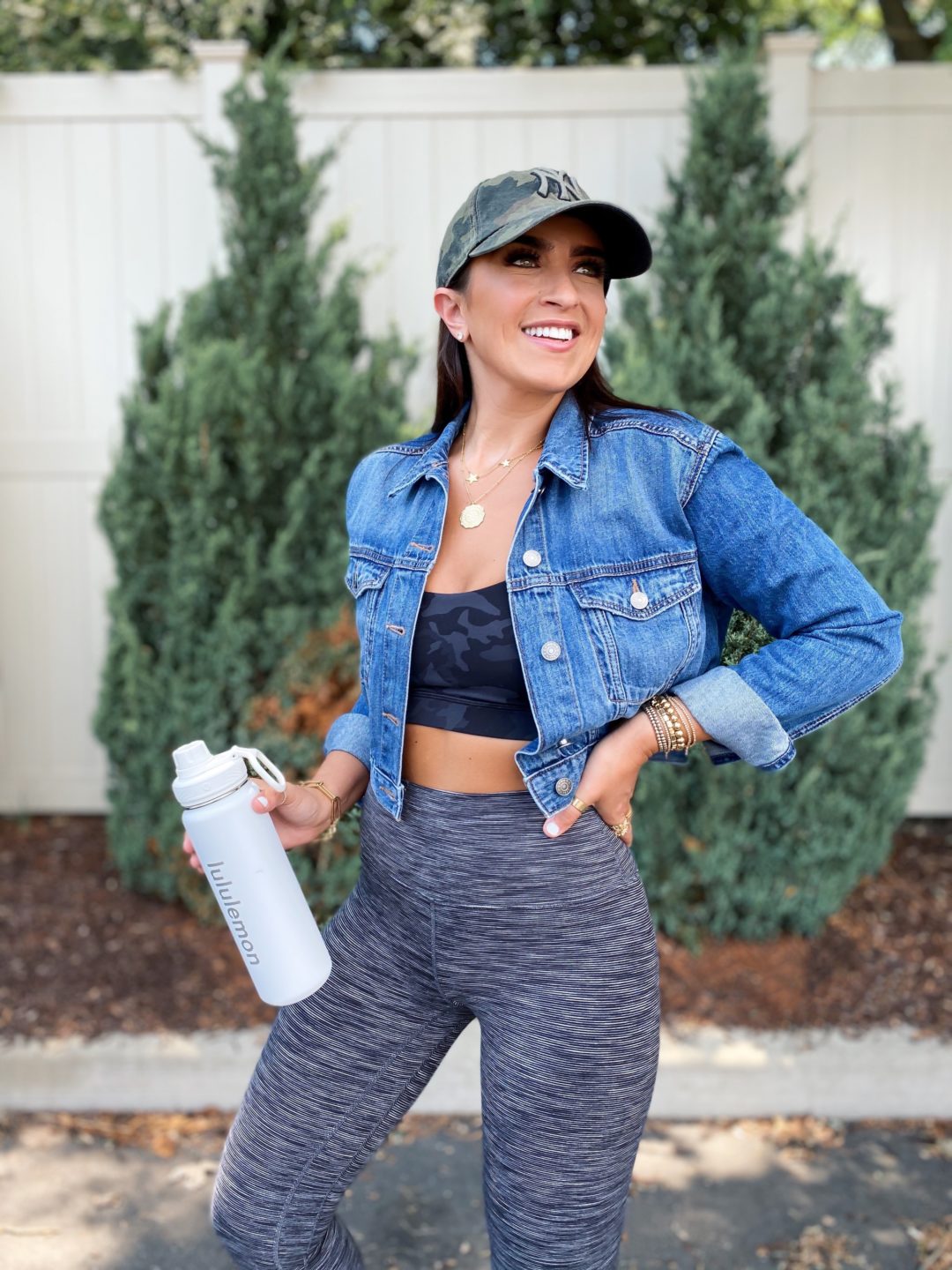 Blogger Sarah Lindner of The House of Sequins wearing athletic gear from lululemon.