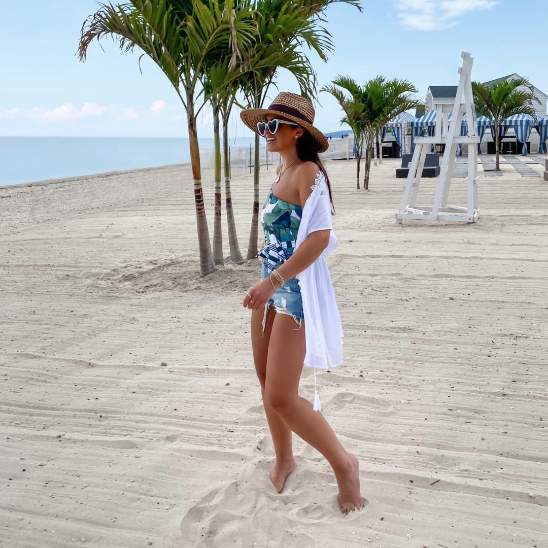 Blogger Sarah Lindner of The House of Sequins sharing summer vacation looks.