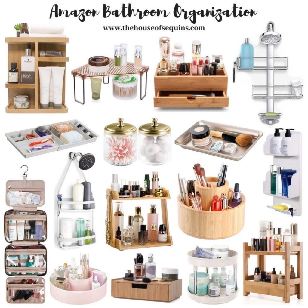 Blogger Sarah Lindner of The House of Sequins Bathroom organization from amazon