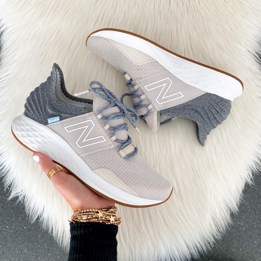 Blogger Sarah Lindner of The House of Sequins sharing Amazon sneaker finds. 