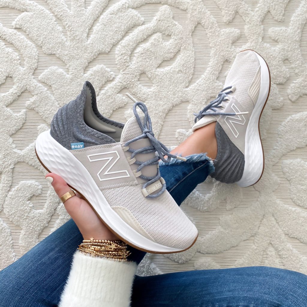Blogger Sarah Lindner of The House of Sequins sharing Amazon sneaker finds.
