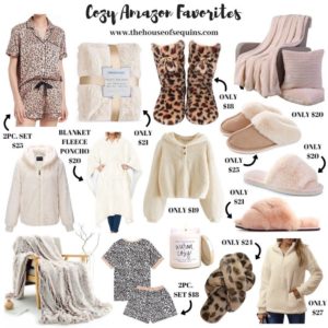 Blogger Sarah Lindner of the house of sequins cozy favorites from amazon