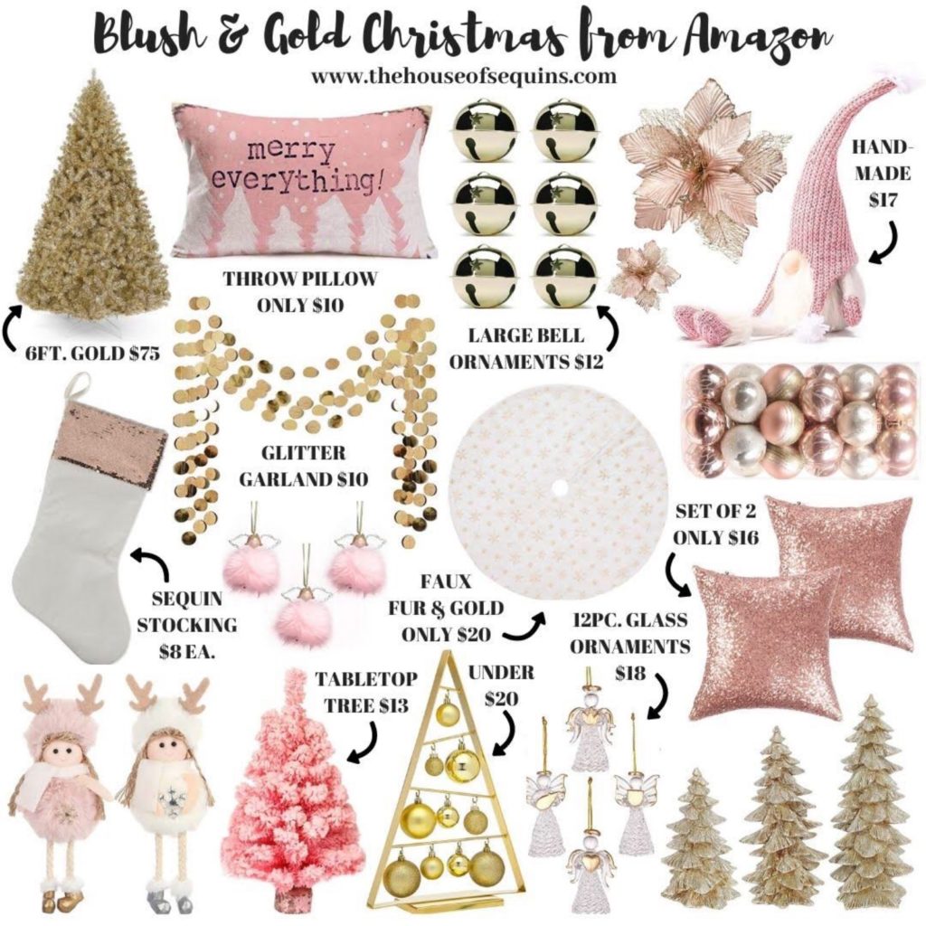 Blogger Sarah Lindner of The House of Sequins 2020 christmas decor from amazon home