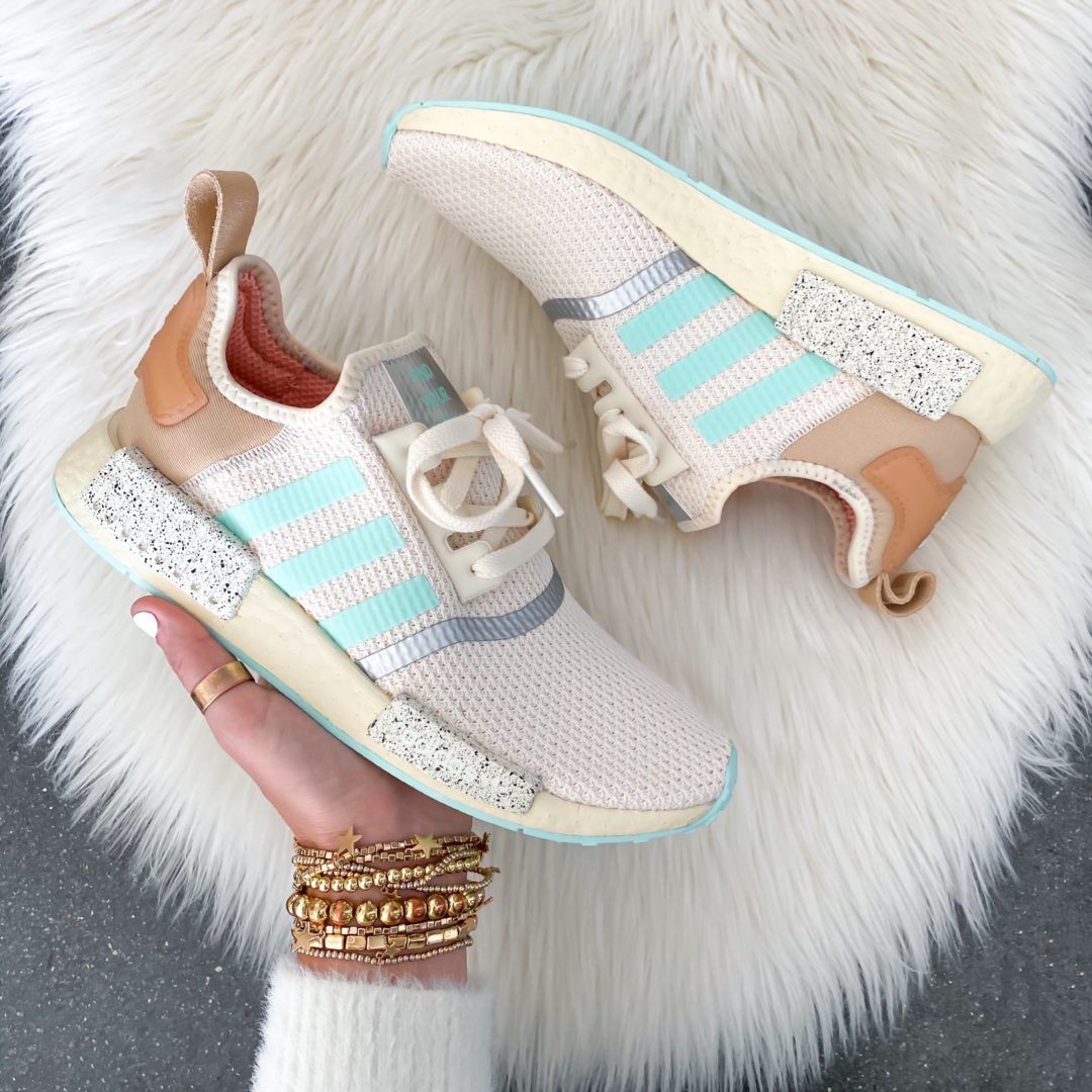 Blogger Sarah Lindner of The House of Sequins sharing Adidas Star Wars sneakers.