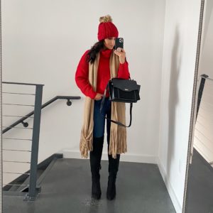 Blogger Sarah Lindner of the House of Sequins styling winter looks.