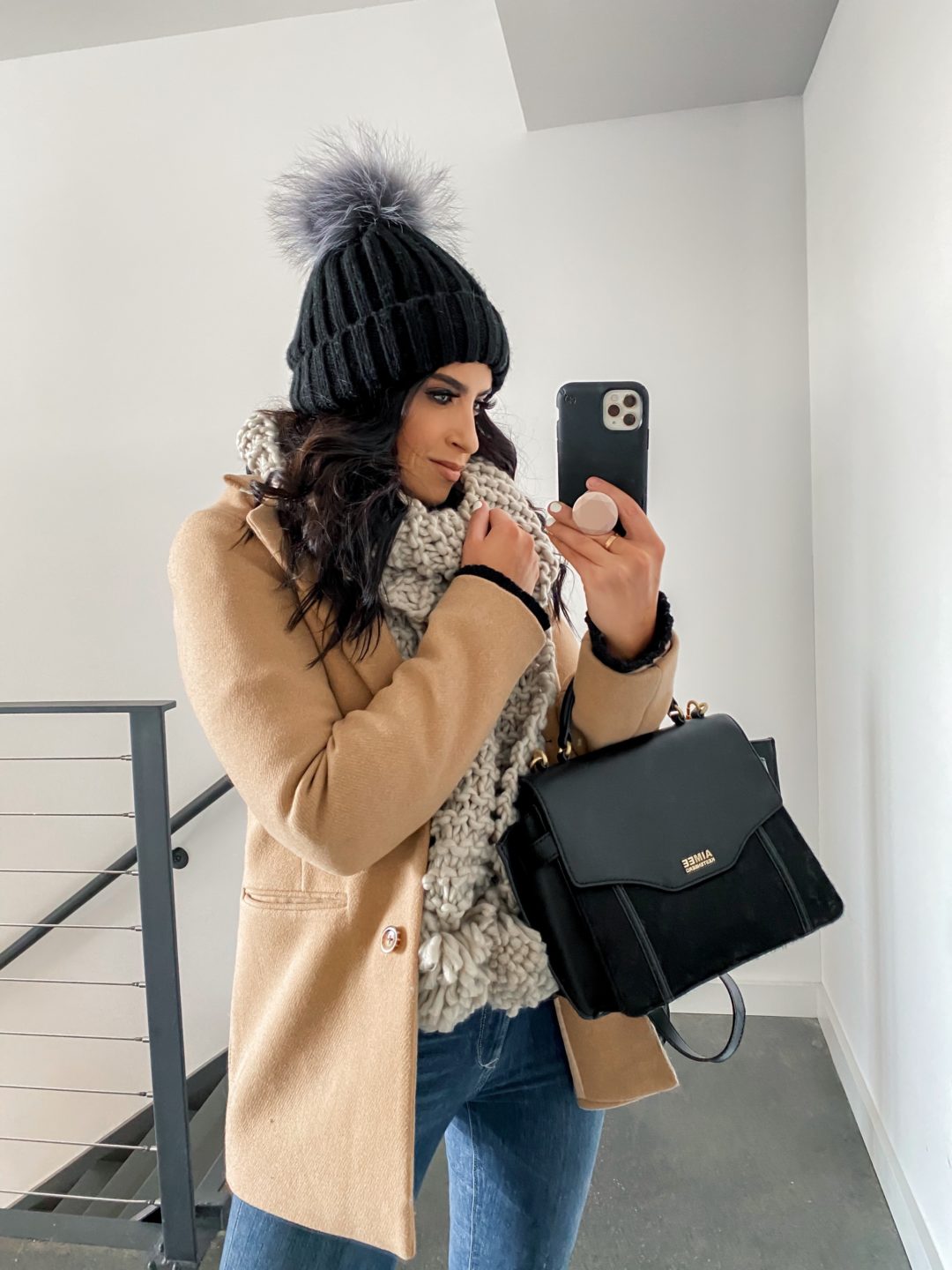 Blogger Sarah Lindner of the House of Sequins styling winter looks.