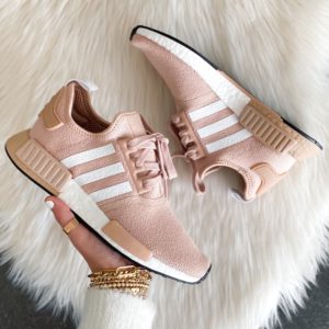 Blogger Sarah Lindner of The House of Sequins sharing Adidas NMD sneaker haul.