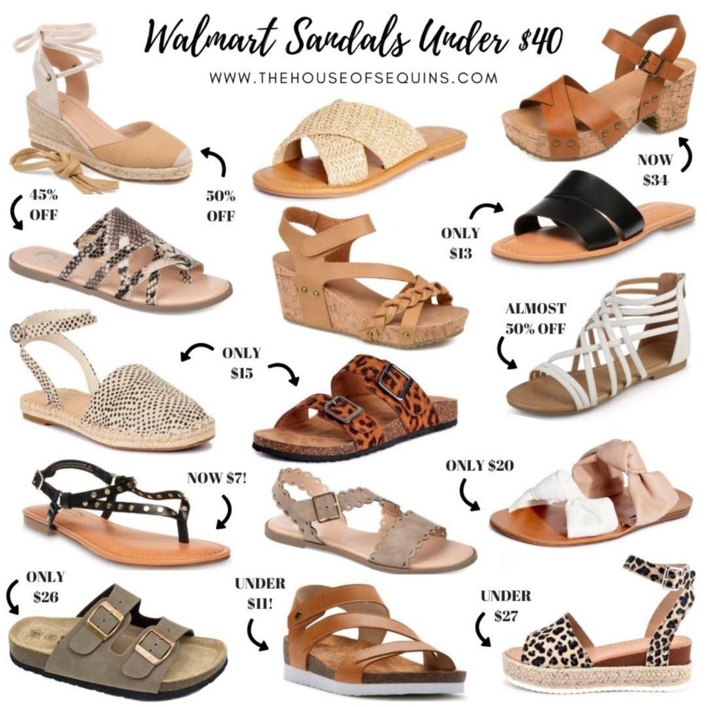 Blogger Sarah Lindner of the house of sequin walmart sandals under $40