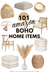 Blogger Sarah Lindner of The House of Sequins 101 boho home items from amazon