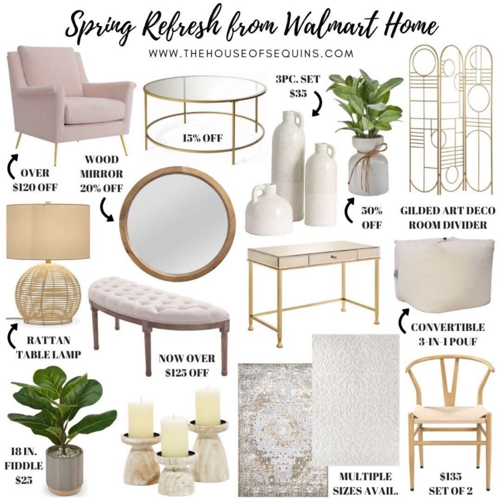 Blogger Sarah Lindner of The House of Sequins Walmart and Amazon spring home finds