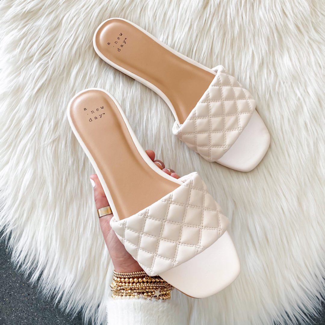 Blogger Sarah Lindner of The House of Sequins sharing affordable summer sandals.