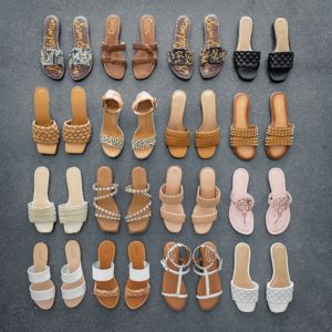 Blogger Sarah Lindner of The House of Sequins sharing summer sandal favorites.