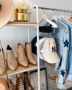 Blogger Sarah Lindner of The House of Sequins sharing closet organization.