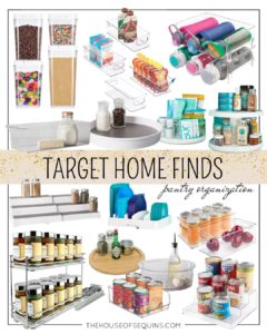Blogger Sarah Lindner of The House of Sequins sharing Target home kitchen storage and organization finds.