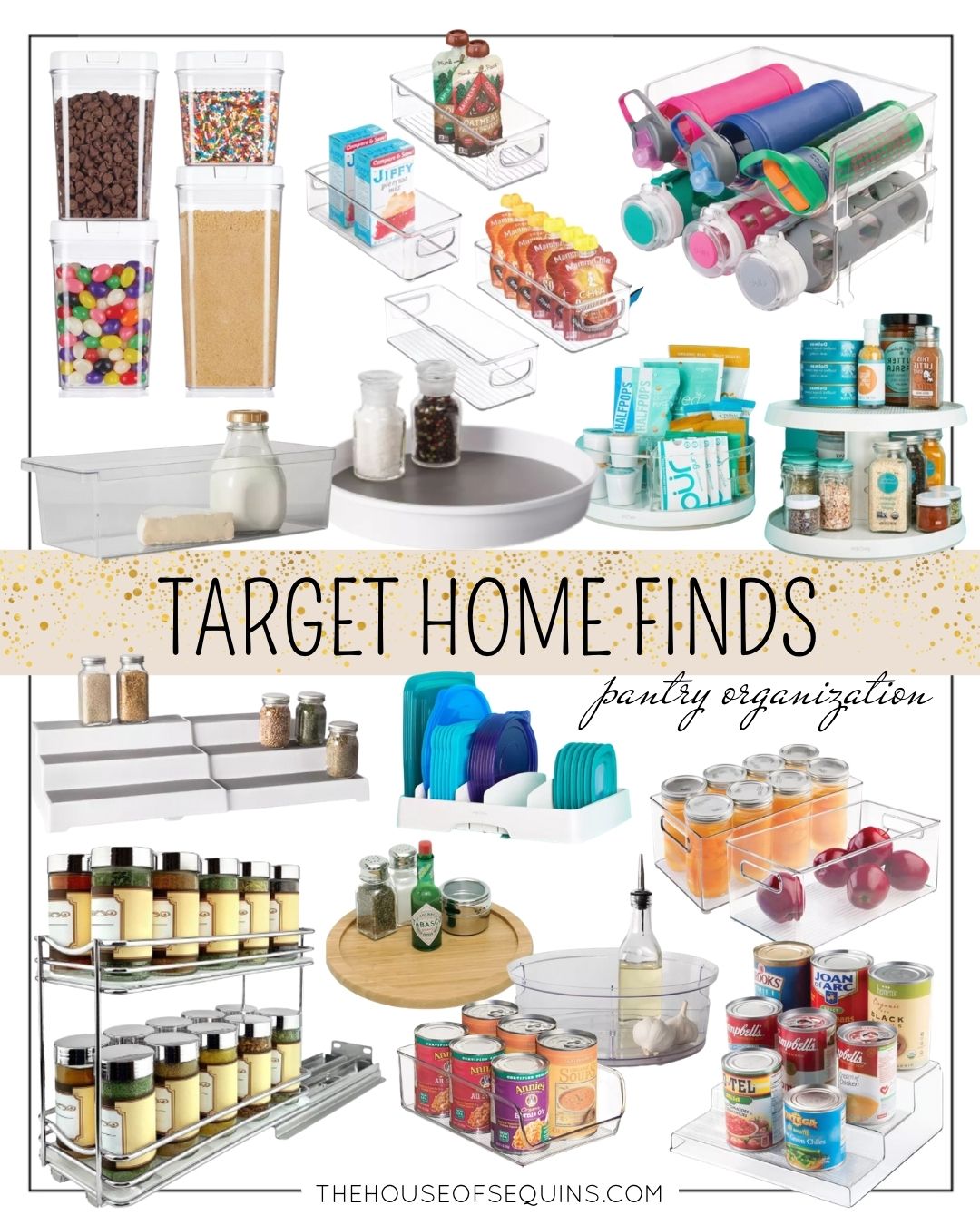 Blogger Sarah Lindner of The House of Sequins sharing Target home kitchen storage and organization finds.
