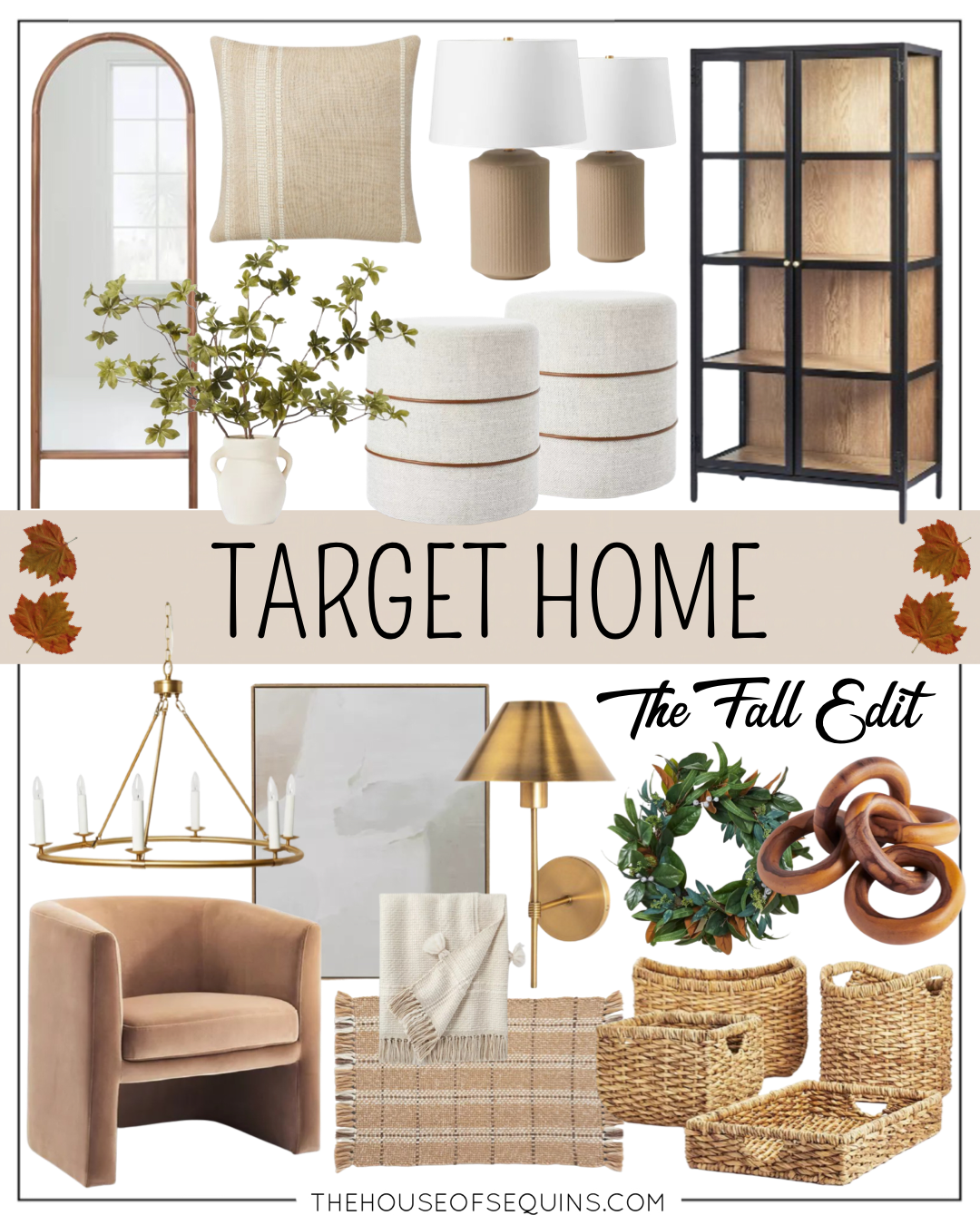 Blogger Sarah Lindner of The House of Sequins sharing Fall decor from Target Home.