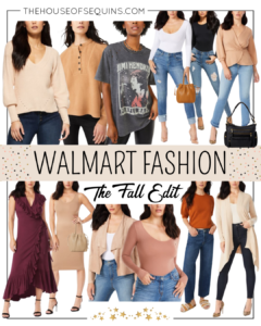 Blogger Sarah Lindner of The House of Sequins sharing Fall looks from Walmart Fashion..
