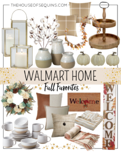 Blogger Sarah Lindner of The House of Sequins sharing Fall decor from Walmart Home.