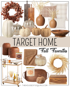 Blogger Sarah Lindner of The House of Sequins sharing Target Home fall decor.