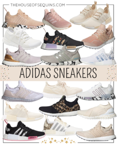 Blogger Sarah Lindner of The House of Sequins sharing Adidas sneaker favorites.