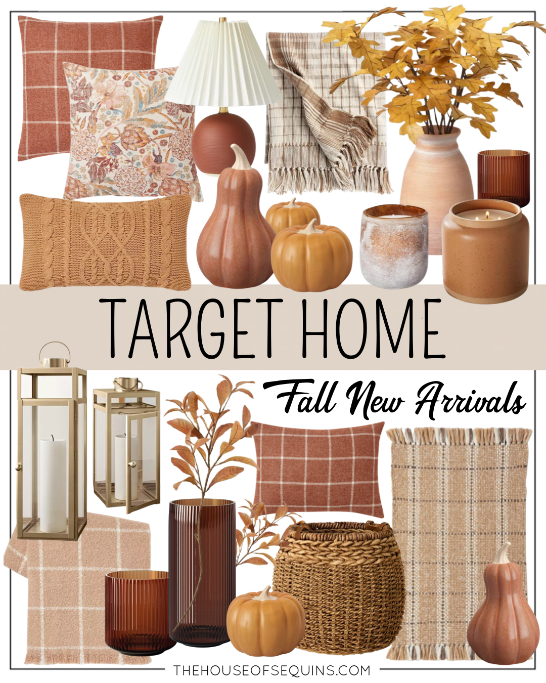 Blogger Sarah Lindner of The House of Sequins sharing Target Home fall decor.