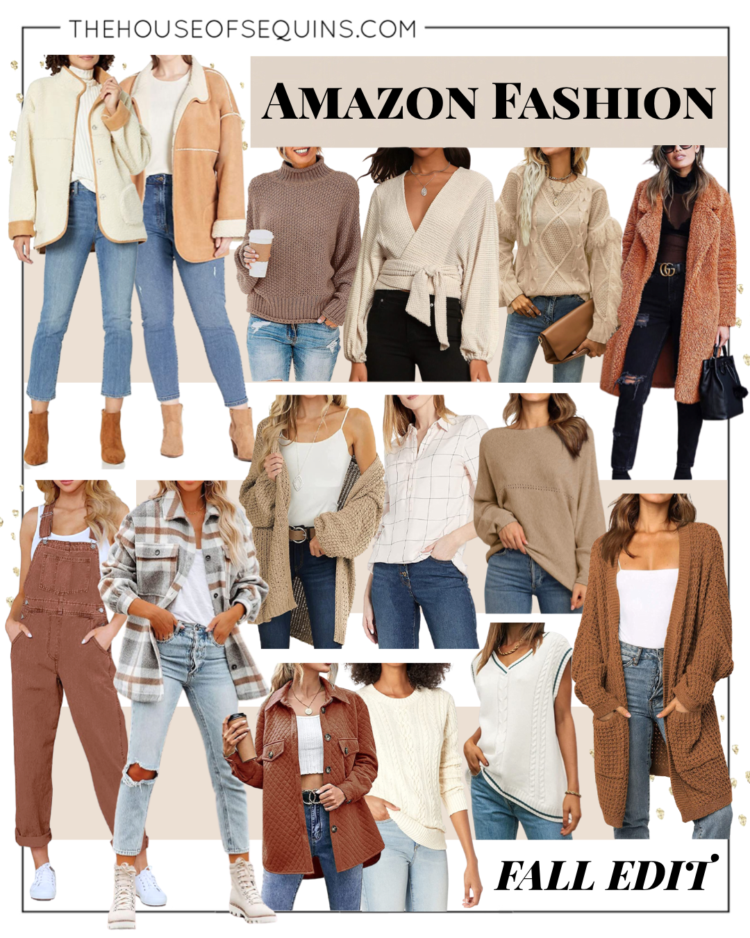 Blogger Sarah Lindner of The House of Sequins sharing Fall looks from Amazon Fashion.