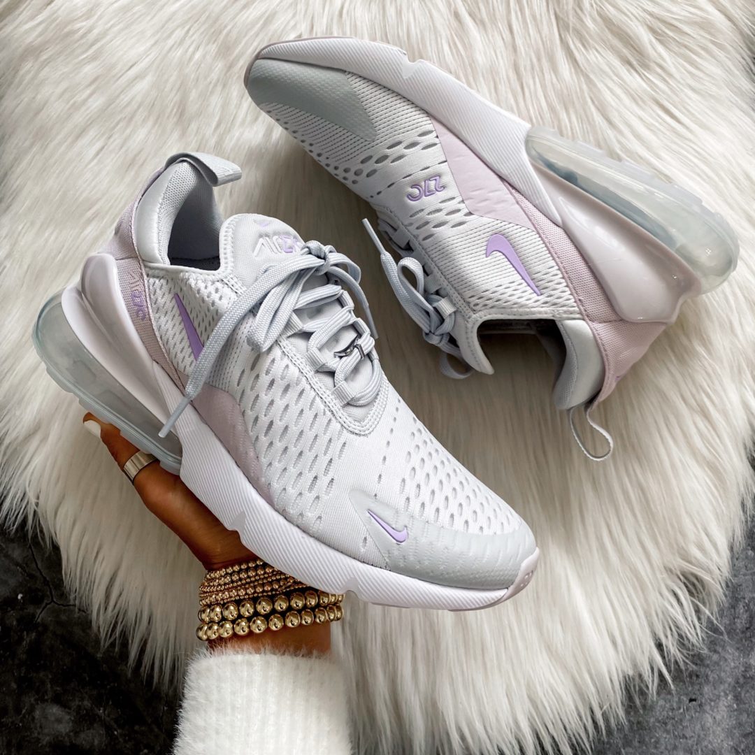 Blogger Sarah Lindner of The House of Sequins sharing Nike Air Max 270 sneakers.