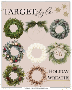 Blogger Sarah Lindner of The HOuse of Sequins sharing Target Home Holiday Decor and Christmas Decorations.