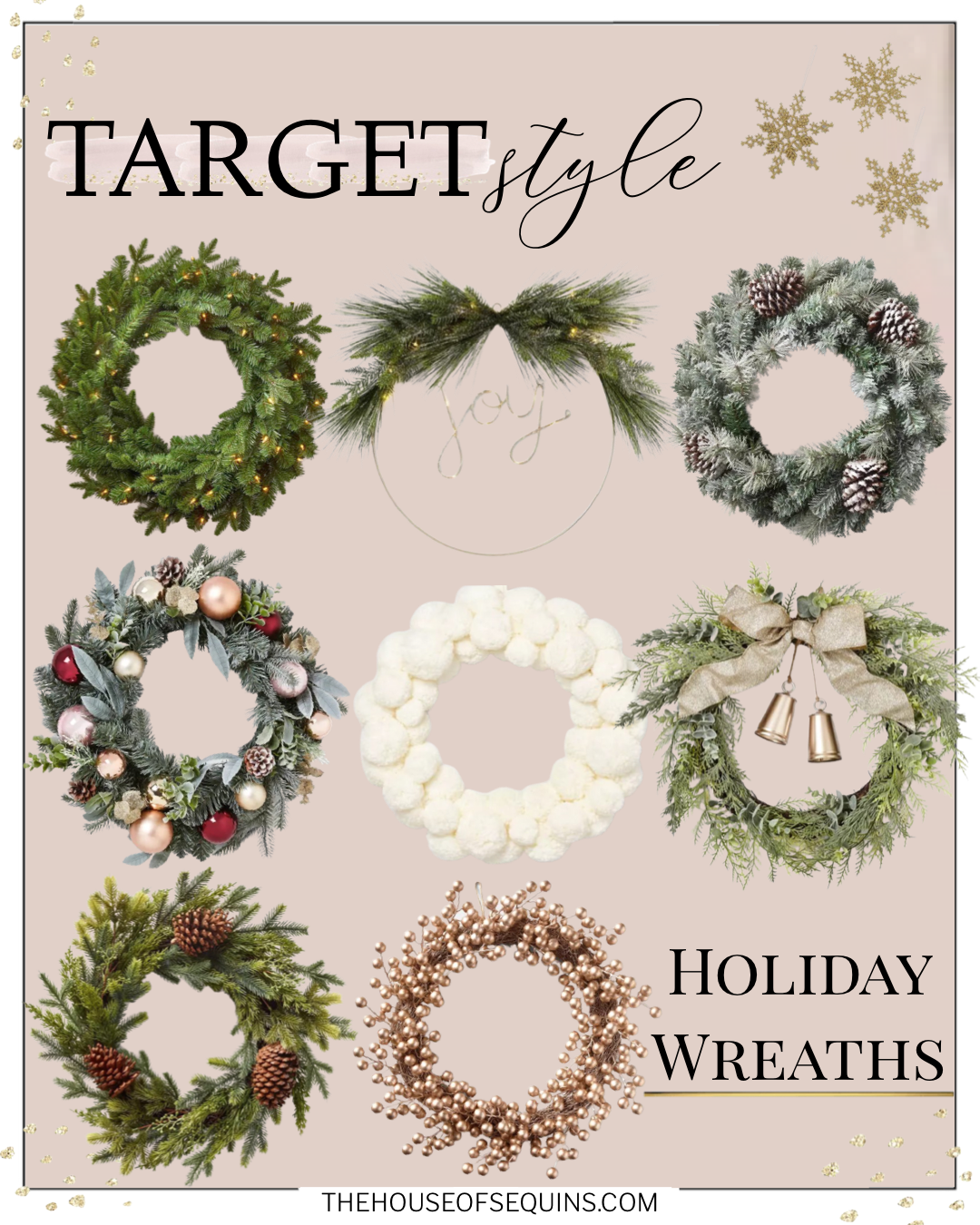 Blogger Sarah Lindner of The HOuse of Sequins sharing Target Home Holiday Decor and Christmas Decorations. 