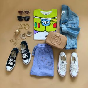 Blogger Sarah Lindner of The House of Sequins styling outfits for Disney trip.