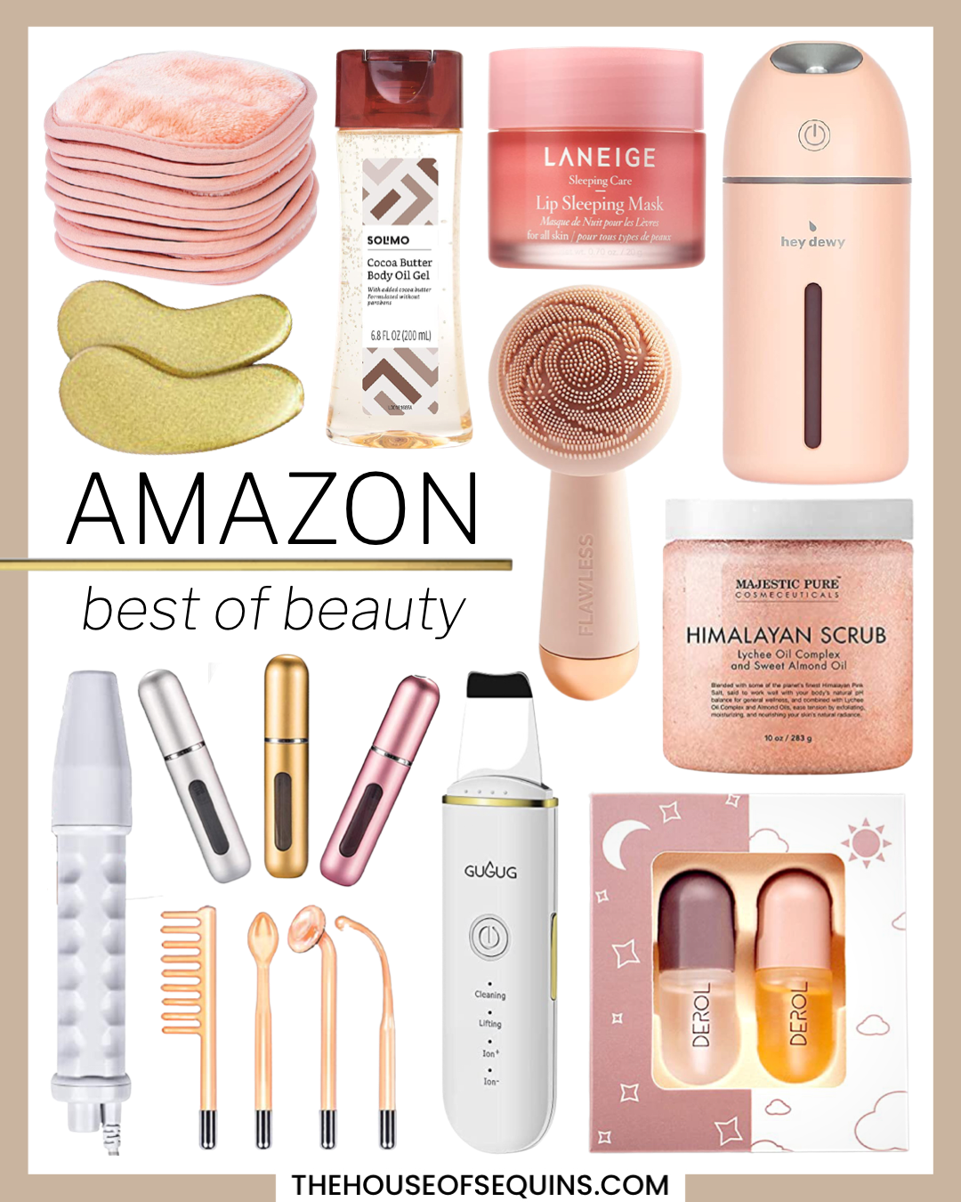 Blogger Sarah Lindner of The House of Sequins sharing Amazon beauty favorites.