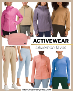 Blogger Sarah Lindner of The House of Sequins sharing activewear favorites.