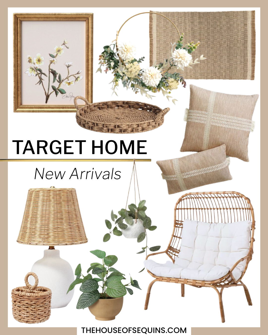 Blogger Sarah Lindner of The House of Sequins sharing Target Home Spring decor.